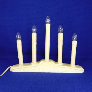 Vintage Five Electric Candolier Candle Candelabra Drip Style Christmas Light WOR